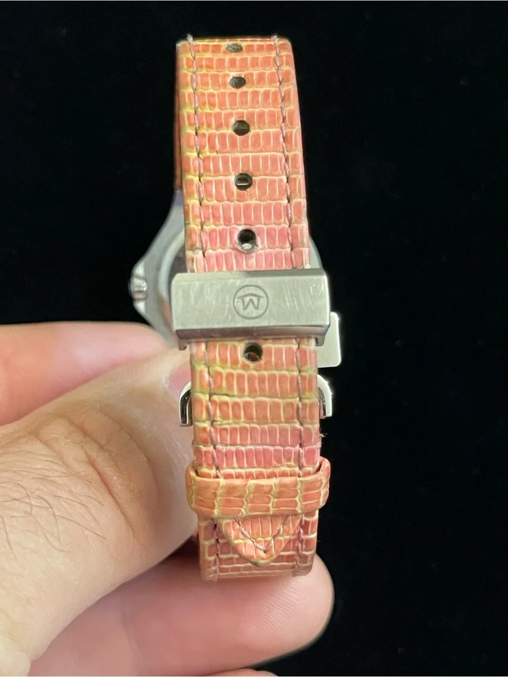 Ladies Movado SE Sports Edition Pink Dial Diamond Stainless Steel Watch 29mm
